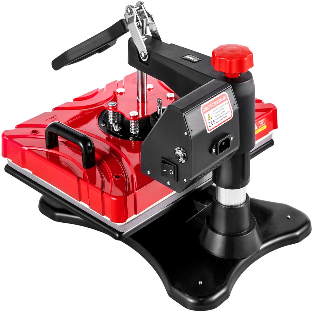 VEVOR 6 in 1 Stampante per Pressa a Caldo 12" X 15" Pressa per Magliette Rossa