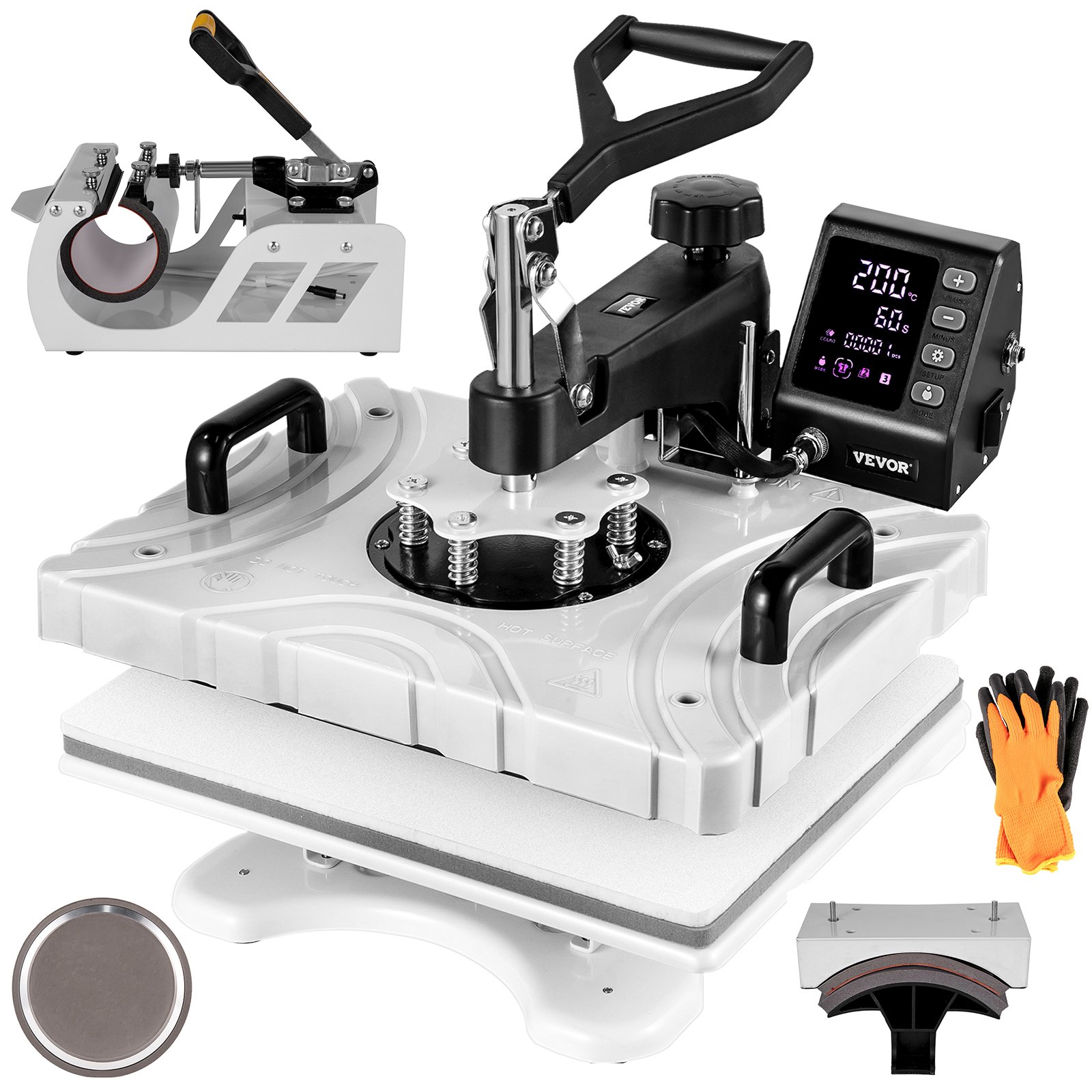 VEVOR 38 x 30 cm Pressa per Stampa Magliette Trasferimento Multifunzione 5 in 1