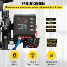 VEVOR termopressa Pressa a Caldo Macchina Transfer Digitale 12X15 10 in 1 Pressa per Stampa Magliette Trasferimento Multifunzione Bianca