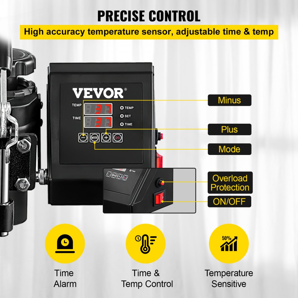 VEVOR 29x38 cm Macchina Stampa a Caldo 5 in 1 Stampante per Magliette Scarpe Cap