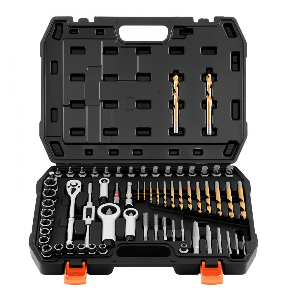 VEVOR Set di Estrattori per Viti Rotte 63 pezzi, Set di Bussole per Estrazione di Dadi Rotti Utensili Rimozione Bulloni Danneggiati con Adattatori per Maschi Riparazioni Domestiche Officina Garage