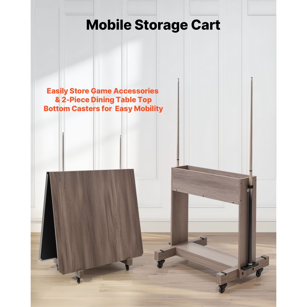 VEVOR Set Combinato Tavolo da Biliardo da 214 cm, con Piano da Pranzo e Ping Pong, 2 Panche per Riporre gli Oggetti e Accessori, Include Porta-Stecche, Spazzola per Gesso, per Sala Ricreativa