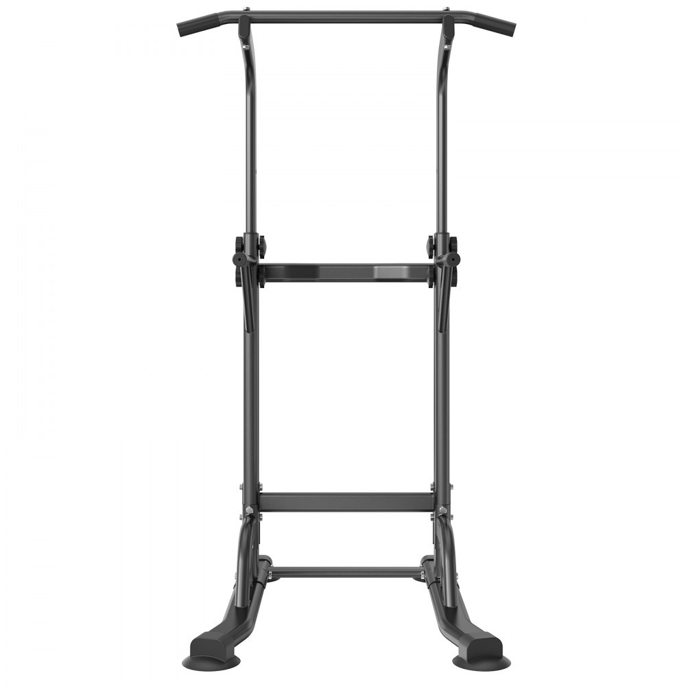 VEVOR Power Tower Dip Station, Supporto per Barra 10 Livelli, Attrezzatura Multifunzione per Allenamento di Forza con 4 Copri Piedi a Ventosa, Stazione per Dip Bar per Fitness in Casa, 330LBS