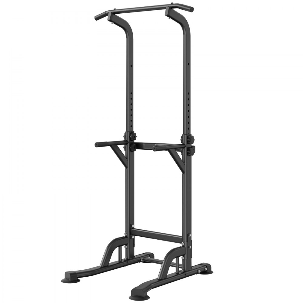 VEVOR Power Tower Dip Station, Supporto per Barra 10 Livelli, Attrezzatura Multifunzione per Allenamento di Forza con 4 Copri Piedi a Ventosa, Stazione per Dip Bar per Fitness in Casa, 330LBS