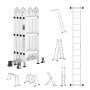 VEVOR Scala Pieghevole Multiuso 3 Gradini Altezza di Lavoro di 3,7 m 149,7 kg