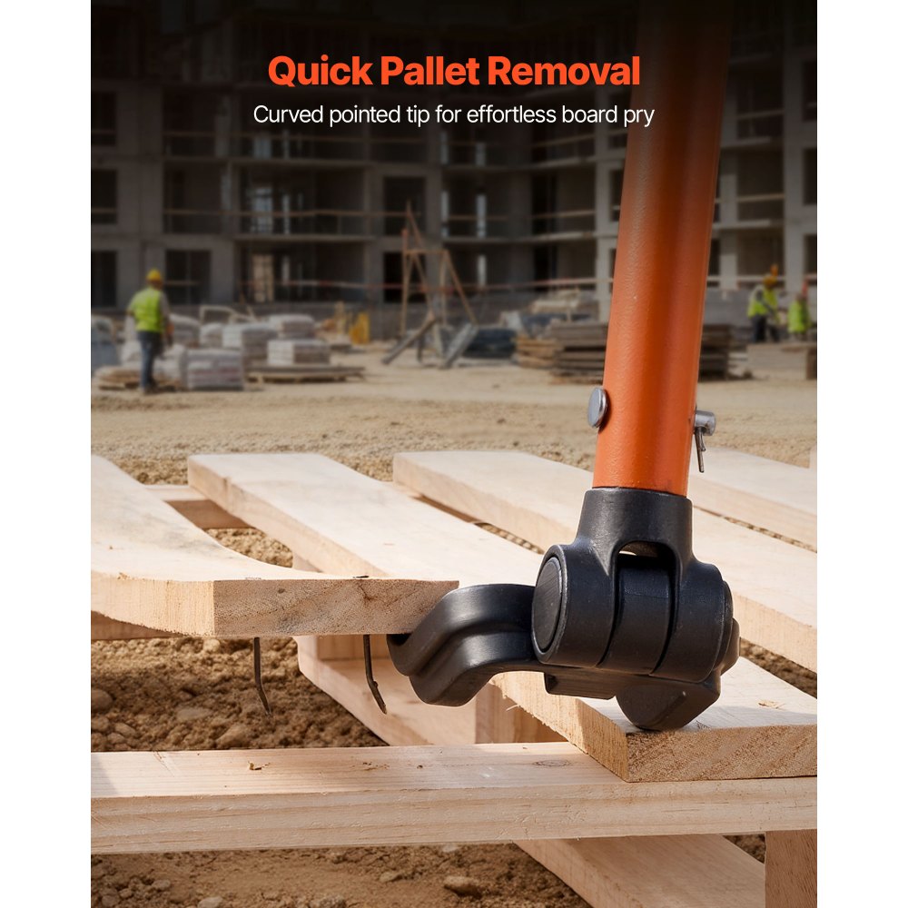 VEVOR Barra a Leva Estrattore di Chiodi in Acciaio al Carbonio da 1,1 m, Capacità di 907 kg, Strumento di Rimozione Assi per Ponti per Impieghi Gravosi, Barra di Rottura per Pavimenti, Strutture