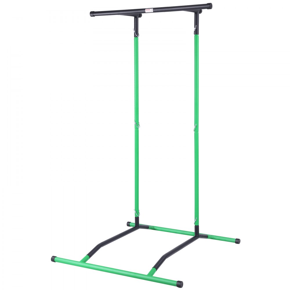 VEVOR Power Tower Dip Station, Supporto per Barra per Trazioni Regolabile in Altezza a 2 Livelli, Fitness per Palestra in Casa, Capacità di Peso di 220LBS, Nero e Verde