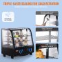 VEVOR Vetrina Refrigerata Commerciale 100 L, Vetrina per Pasticceria 2 Ripiani, Frigorifero Illuminazione a LED, Ventilazione No-Frost Vetrina per Panifici Pasticcerie Commerciale, Porta Scorrevole