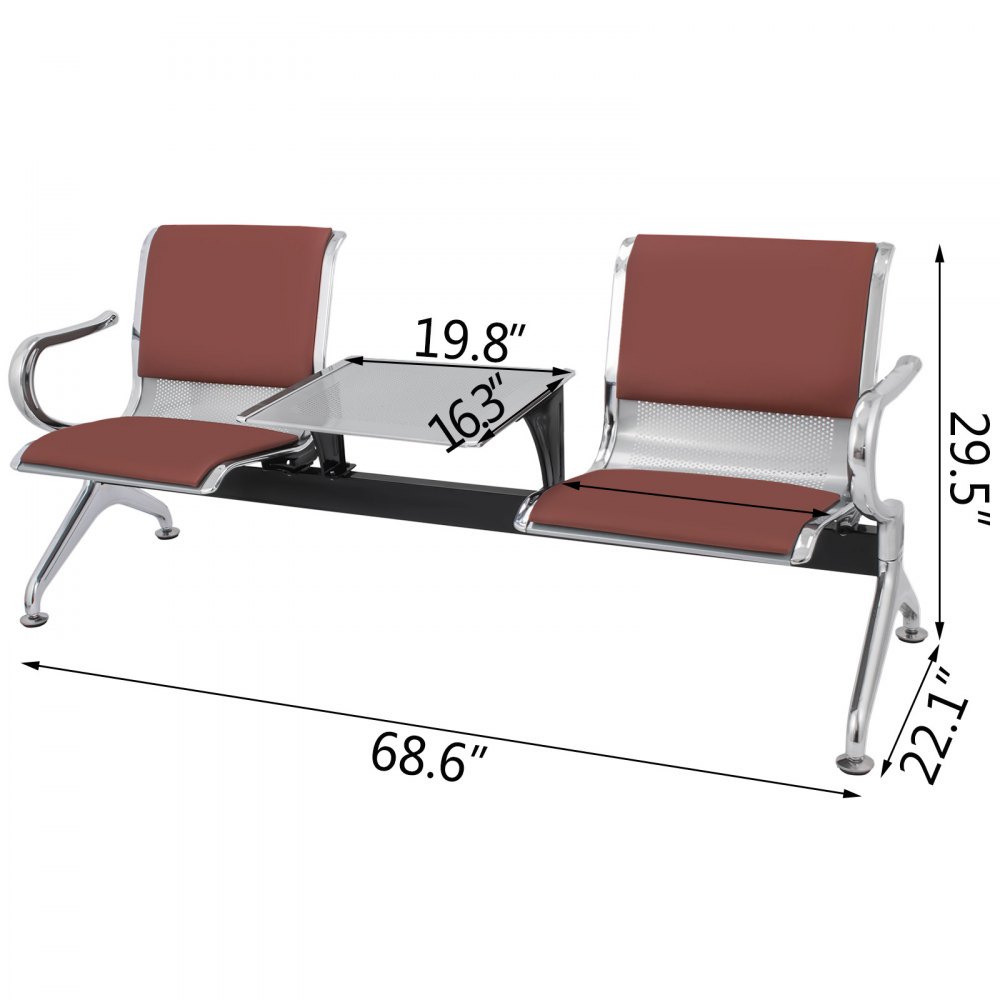 Panchina 2 Posti Poltrona Sedia Sedia In Attesa Banca Pelle Con Tavolo Ufficio