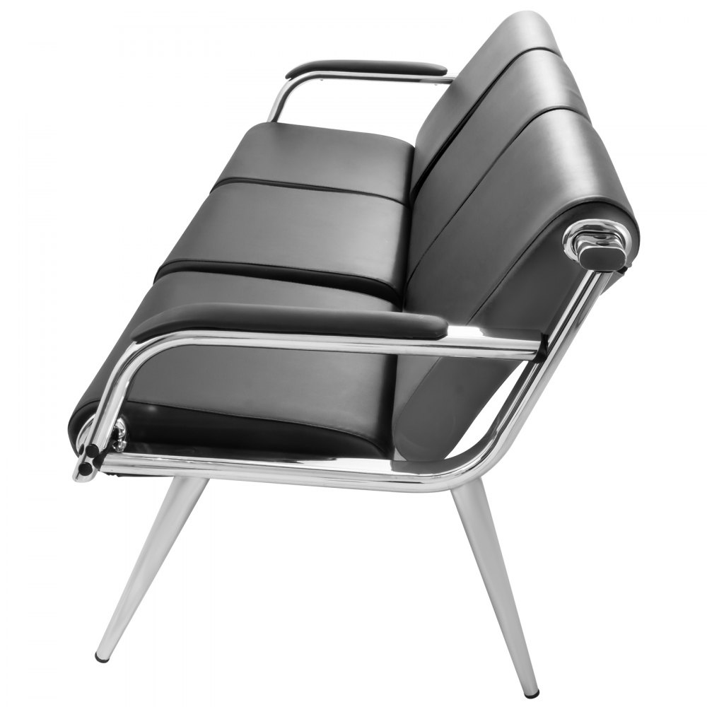 3-seat Waiting Room Chairs Set Bench Pu Leather Guest Comfortable Excellent