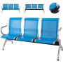3-seat Steel Waiting Room Chairs Guest Reception Bench Business Bank Barber