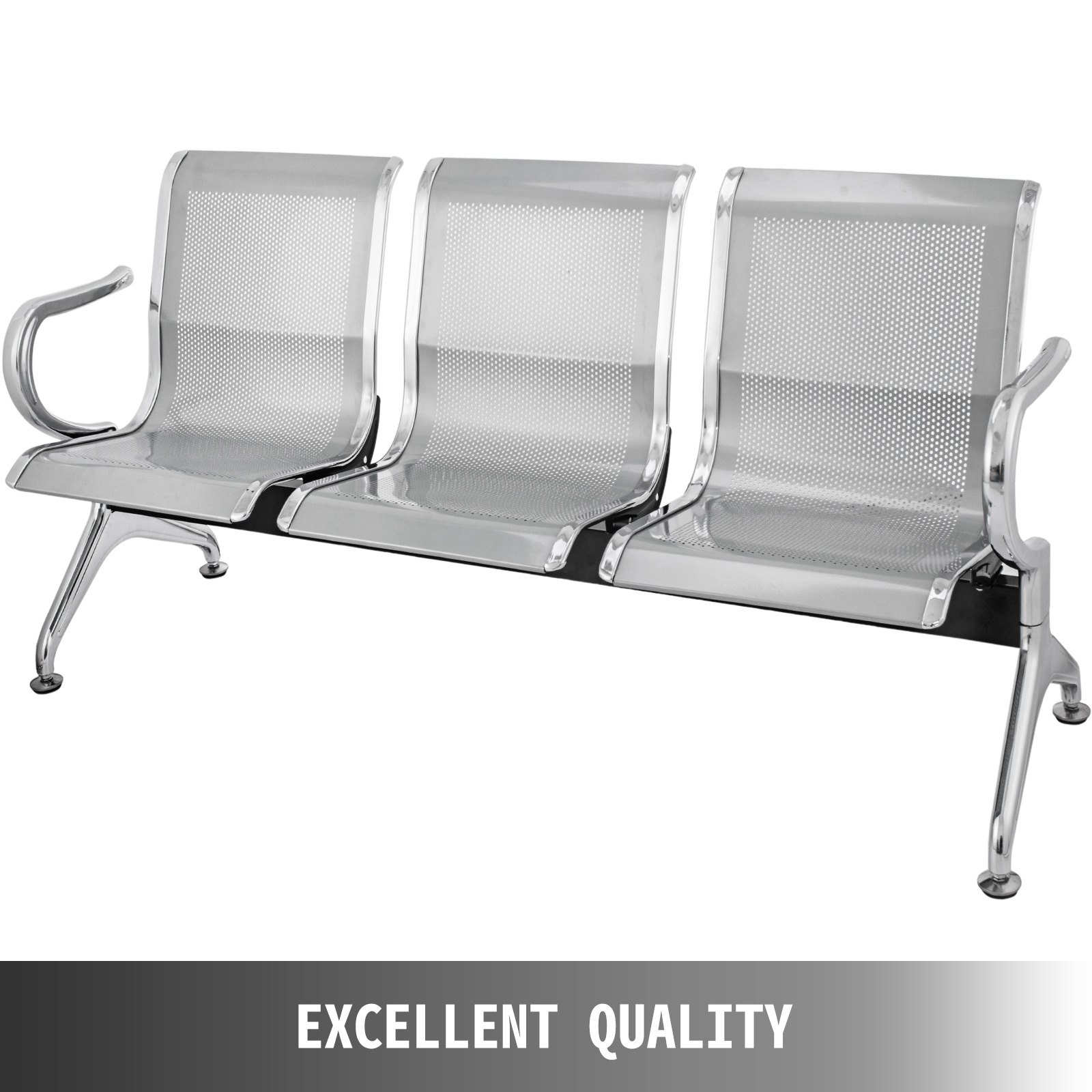 Panchina Per Sala D'aspetto Panca Attesa Ufficio Aeroporto In Acciaio 3 Posti