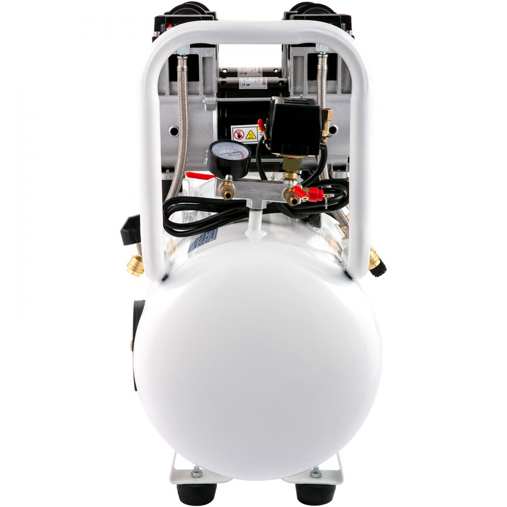 VEVOR Compressore d'aria Senza Olio a 68DB, 50L, Compressore d'aria 1960W, Compressore d'aria Silenzioso 9CFM, Accessori per Compressore d'aria Olio, Compressore d'aria Muto Senza Olio con Manometro