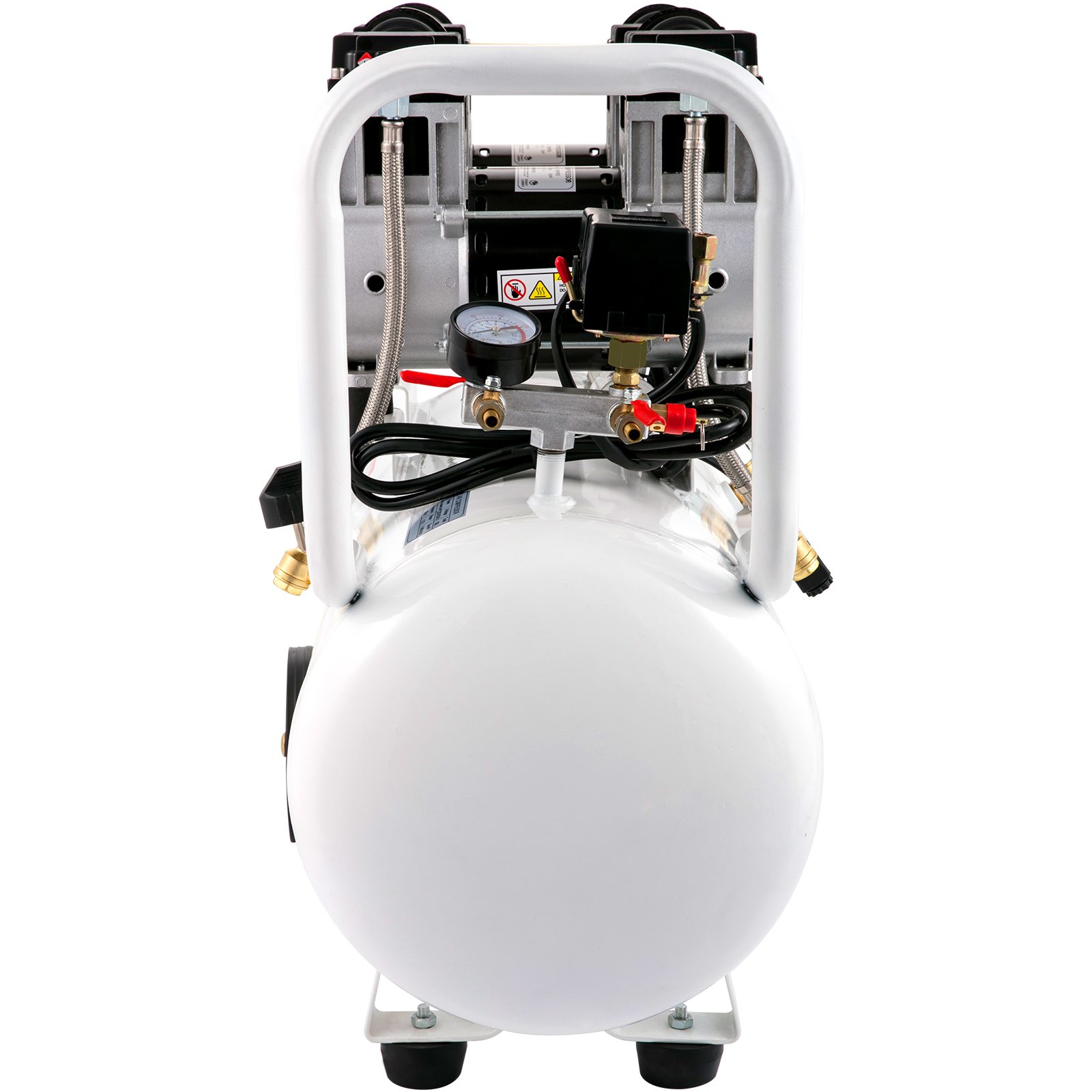 VEVOR Compressore d'aria Senza Olio a 68DB, 50L, Compressore d'aria 1960W, Compressore d'aria Silenzioso 9CFM, Accessori per Compressore d'aria Olio, Compressore d'aria Muto Senza Olio con Manometro