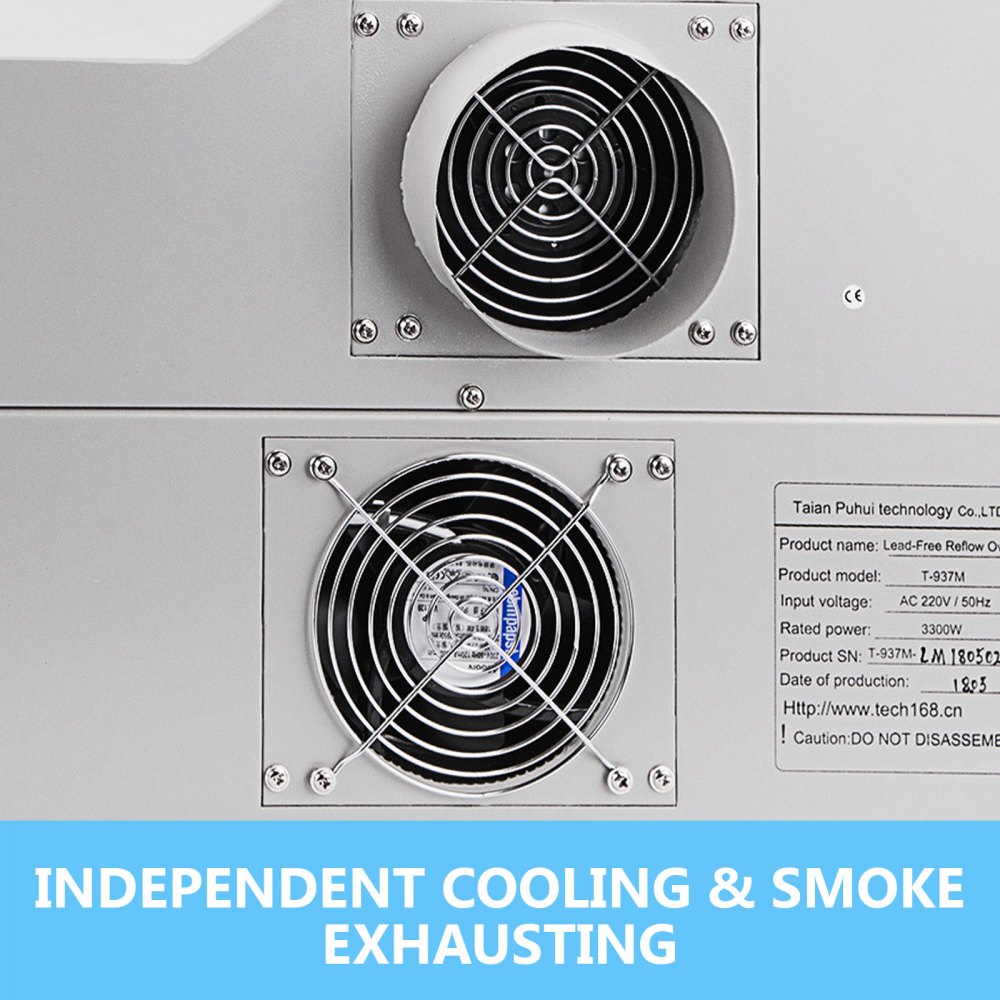 T-937m Reflow Oven Infrarosso Smd Bga Forno Rifusione Automatico 350x400mm 3300w