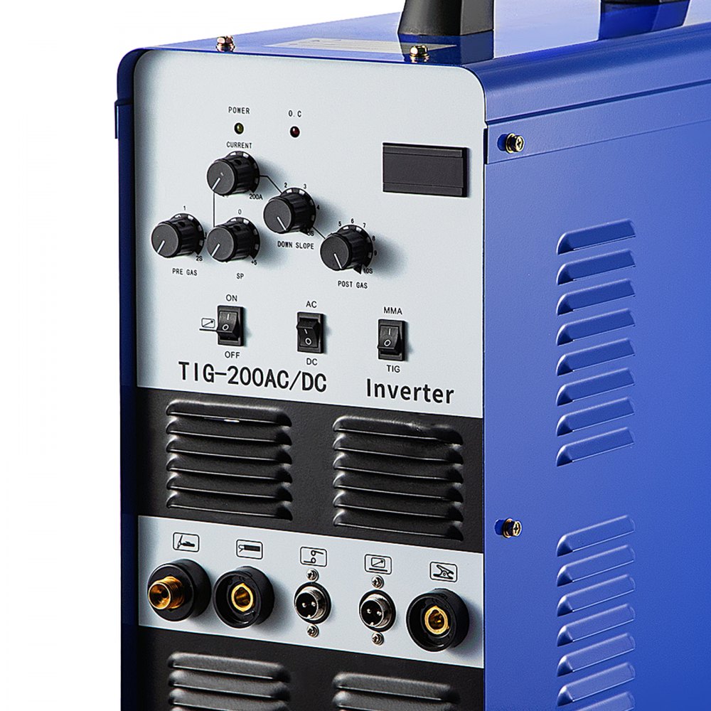 VEVOR TIG200 200A AC / DC in Alluminio per Saldatore Parrucca, Braccio TIG 200Amp AC Saldatore Drive AC  DC 220V, TIG Inverter Saldatrice Portatile Combinata (AC / DC 200A),Saldatrice Inverter TIG WIG