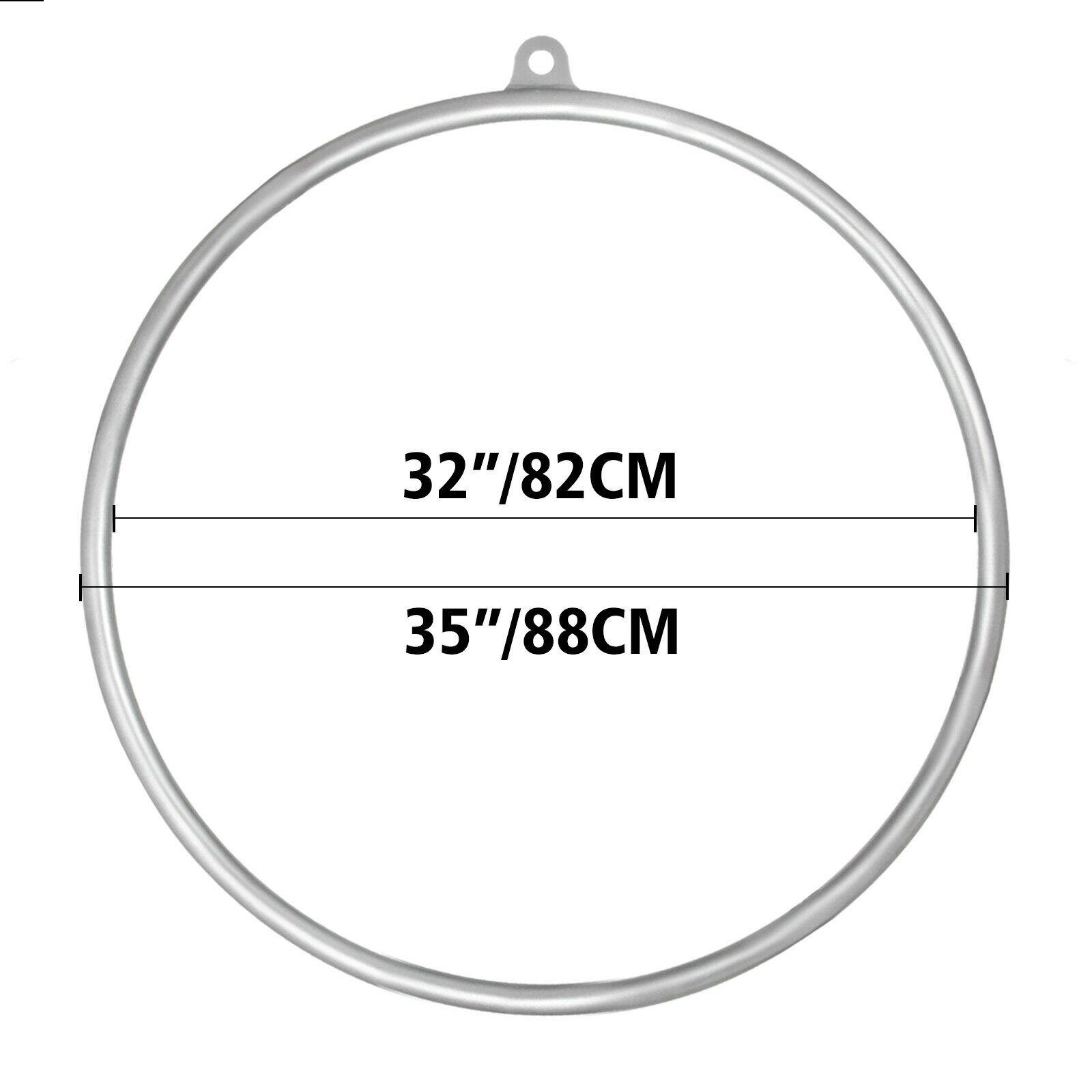 VEVOR Anello Acrobatico Aereo Aerial Hoop,Lira per Fare Acrobazie Aeree Come nei Tessuti Yoga Pilates Acrobati Circensi Trapezi Lyra Argento Singolo Punto Diametro 85CM