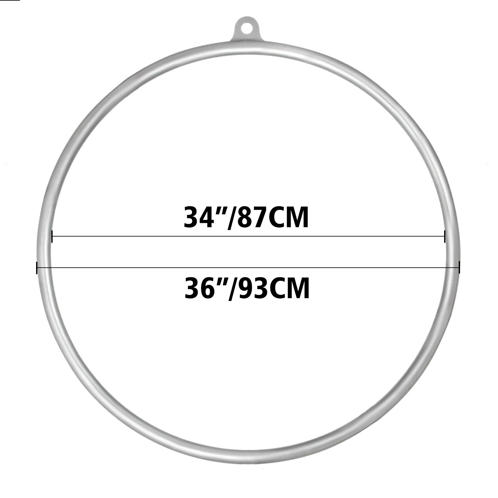VEVOR Anello Acrobatico Aereo Aerial Hoop,Lira per Fare Acrobazie Aeree Come nei Tessuti Yoga Pilates Acrobati Circensi Trapezi Lyra Argento Singolo Punto Diametro 90CM