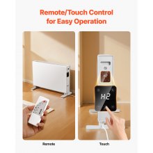 VEVOR Riscaldatore a Pannello per Ambiente, Riscaldatore Elettrico da 2000 W con Telecomando e Controllo Touch, 3 Modalità, Timer 24 Ore, Design con Supporto o Montaggio a Parete per Casa e Ufficio
