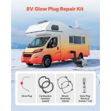 VEVOR Kit di Riparazione Candelette 8V, Kit di Manutenzione per Riscaldatore di Parcheggio Diesel da Auto, 4 Guarnizioni, Compatibile con Riscaldatore d'Aria Diesel da 2 kW, 5 kW, 8 kW
