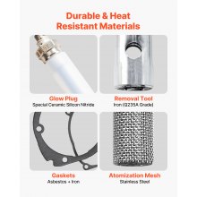 VEVOR Kit di Riparazione Candelette 8V, Kit di Manutenzione per Riscaldatore di Parcheggio Diesel da Auto, 4 Guarnizioni, Compatibile con Riscaldatore d'Aria Diesel da 2 kW, 5 kW, 8 kW
