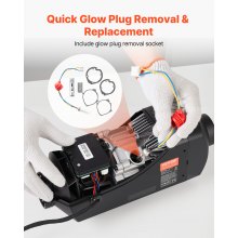VEVOR Kit di Riparazione Candelette 8V, Kit di Manutenzione per Riscaldatore di Parcheggio Diesel da Auto, 4 Guarnizioni, Compatibile con Riscaldatore d'Aria Diesel da 2 kW, 5 kW, 8 kW