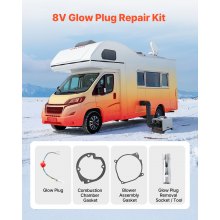 VEVOR Kit di Riparazione Candelette 8V, Kit di Manutenzione per Riscaldatore di Parcheggio Diesel da Auto con Schermo Atomizzante, Compatibile con Riscaldatore d'Aria Diesel da 2 kW, 5 kW, 8 kW