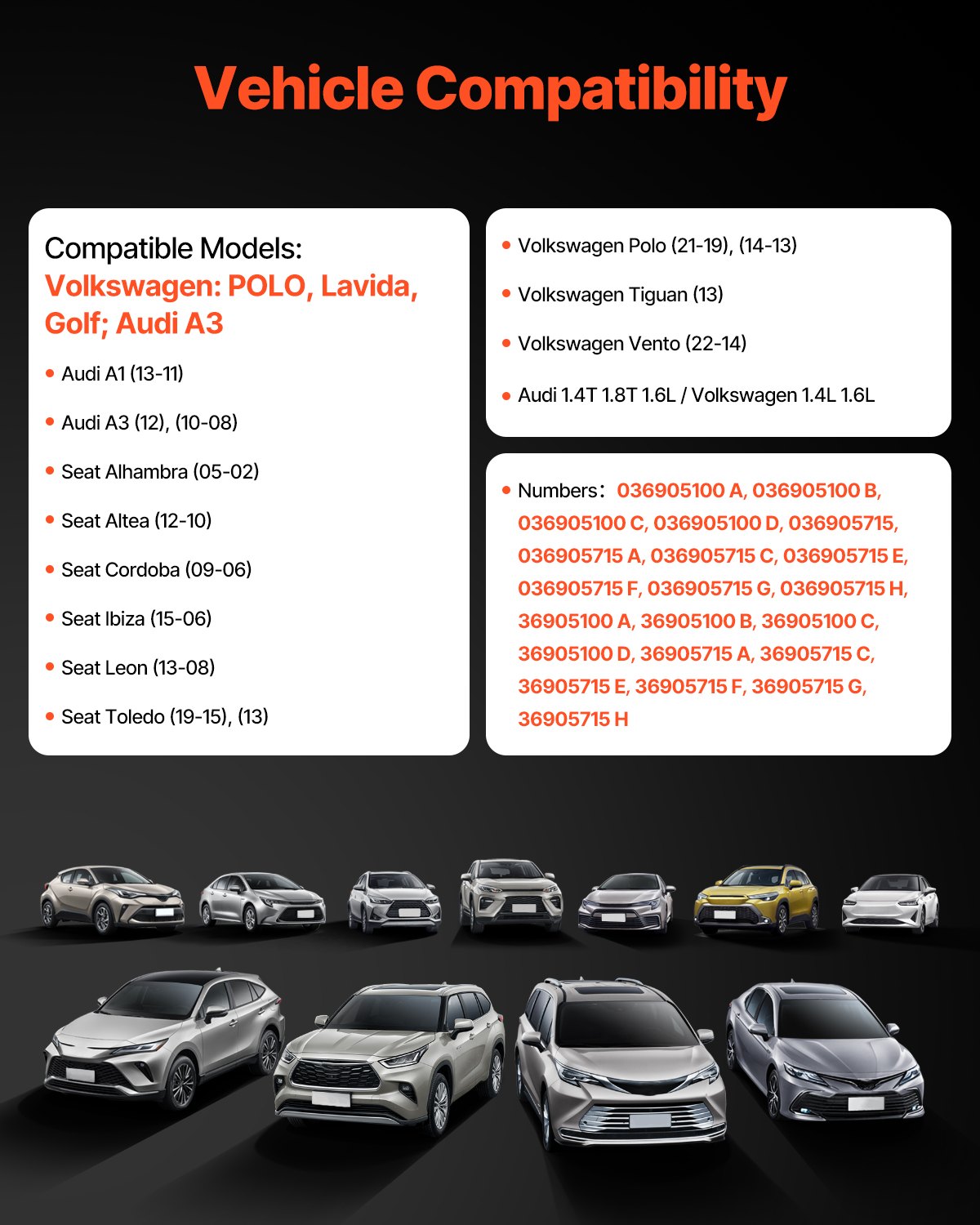 VEVOR Set da 4 La Bobina di Accensione, per Veicolo Fornisce Energia Sufficiente per Accendere Aria e Carburante, Garantendo un Funzionamento Regolare del Motore Compatibile con Audi A1, A3