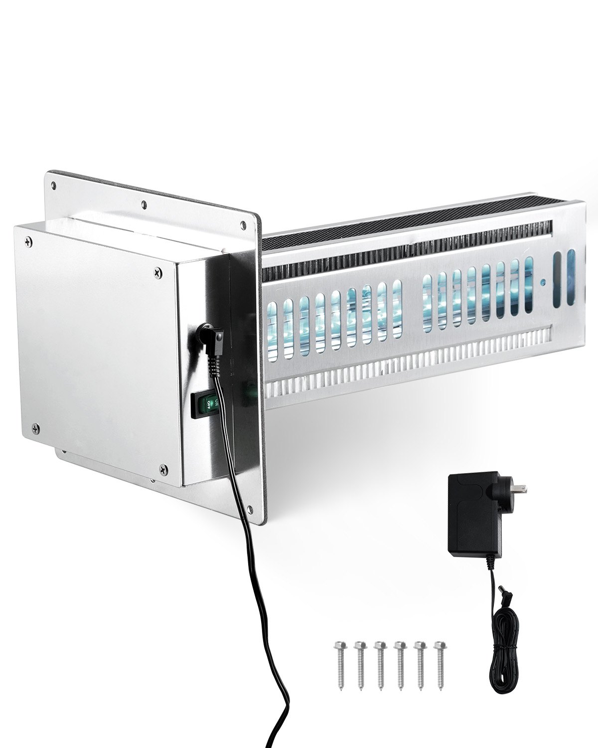 VEVOR Purificatore d'Aria HVAC per Casa, Luce UV UVC per Aria Condizionata, Depuratore d'Aria con 1 Lampadina, Luci UV HVAC con Tecnologia PCO Cavo Alimentazione per Sistemi AC 24 W 203x177x370 mm