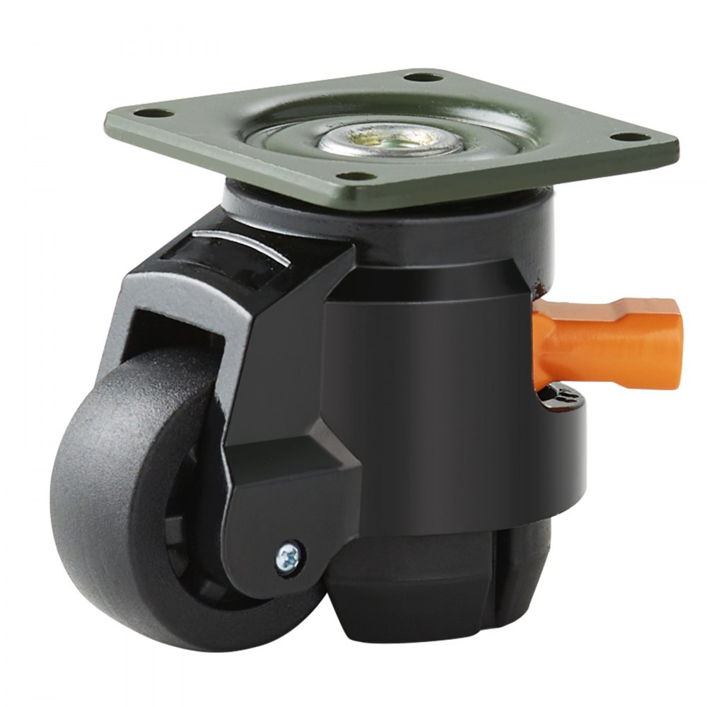 VEVOR 4-piece set of swivel casters, φ50.8mm, height-adjustable furniture casters, transport casters, 0.5 ton load capacity, heavy-duty nylon casters, leveling casters, load casters, guide casters for wooden shelves, furniture, and workbenches