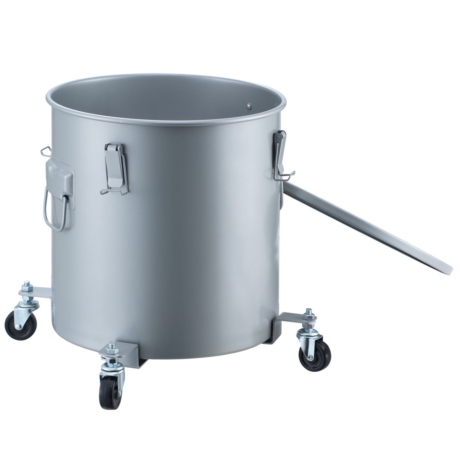 VEVOR Secchio per Grasso di Friggitrice, Contenitore per Smaltimento Olio da 16 Gal, Rivestimento in Acciaio al Carbonio, Contenitore per Il Trasporto dell'Olio Coperchio, Clip di Chiusura, Grigio