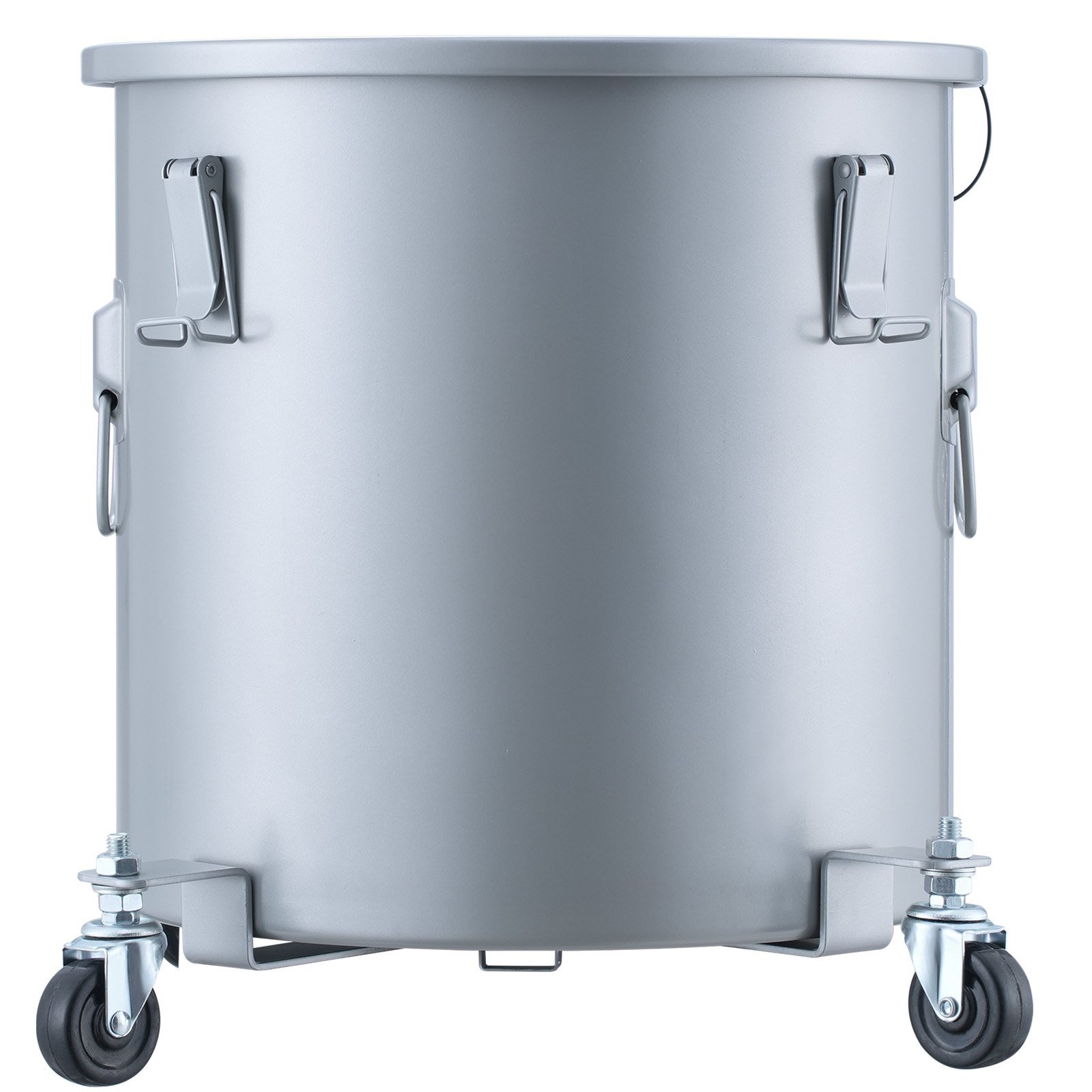 VEVOR Secchio per Grasso di Friggitrice, Contenitore per Smaltimento Olio da 16 Gal, Rivestimento in Acciaio al Carbonio, Contenitore per Il Trasporto dell'Olio Coperchio, Clip di Chiusura, Grigio