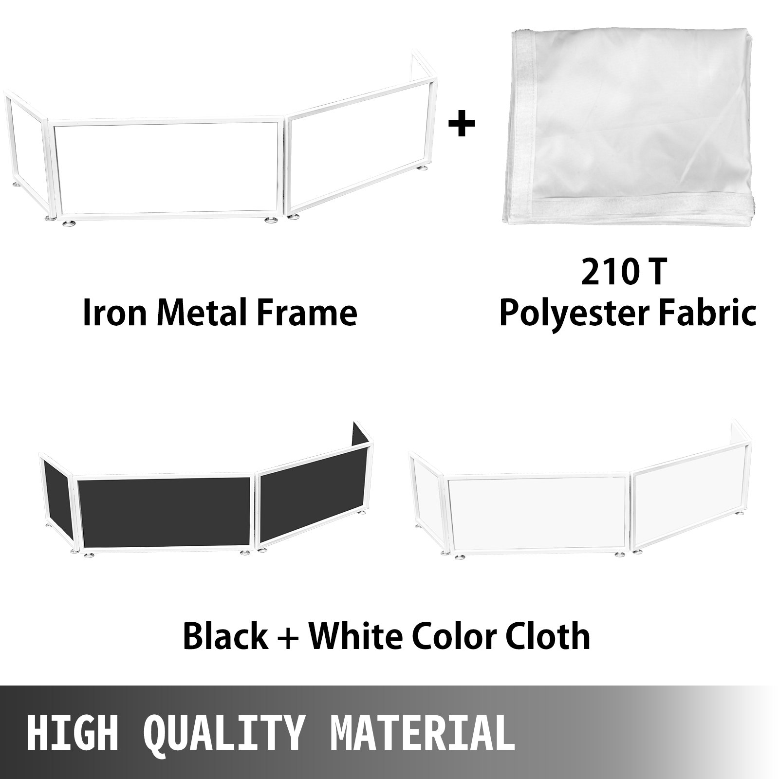 Pannello Divisorio Interno 86x40 Cm Schermo Del Pannello Dj Pieghevole In Nero