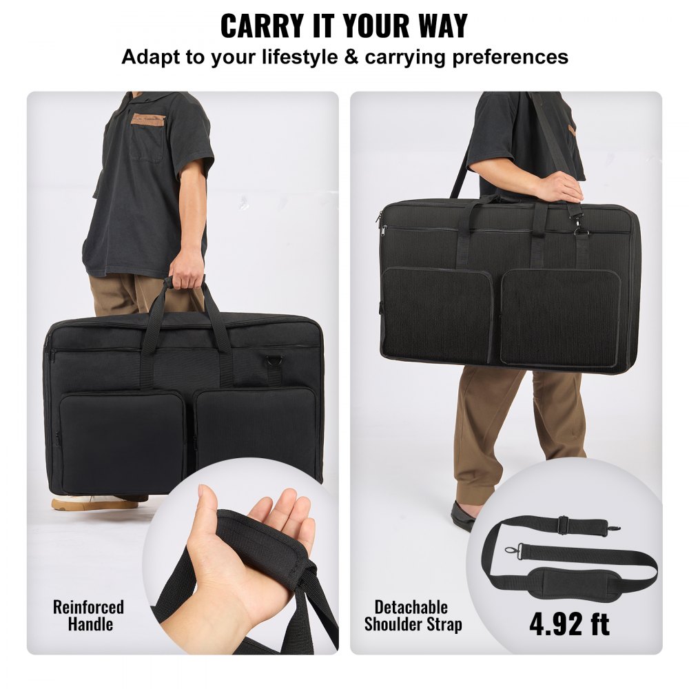 VEVOR Borsa Porta Attrezzi Portaoggetti per DJ, Tessuto Oxford 1200D, Borsa per Trasporto dell'Attrezzatura DJ con Tasca Portaoggetti, Tracolla Staccabile 4,92 Piedi, 32,6x 8,6 x 20,4 Pollici