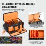 VEVOR Borsa per DJ Sistemare i Cavi Tessuto Oxford 1200D, Borsa per DJ con 9 Divisori Staccabili Tracolla 4,92 Piedi, 23,6 x 11,8 x 12,7 pollici Borsa per Cavi Attrezzatura da DJ Accessori Musicali