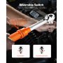 VEVOR Set Chiavi Dinamometriche Clic, 20-200 lbf-in e 2,3-22,6 N.m Chiave Dinamometrica a Scatto, Bidirezionali e Bilance a Doppia Portata, 72 Denti, Bussole per Punte, Barra di Estensione, Arancione