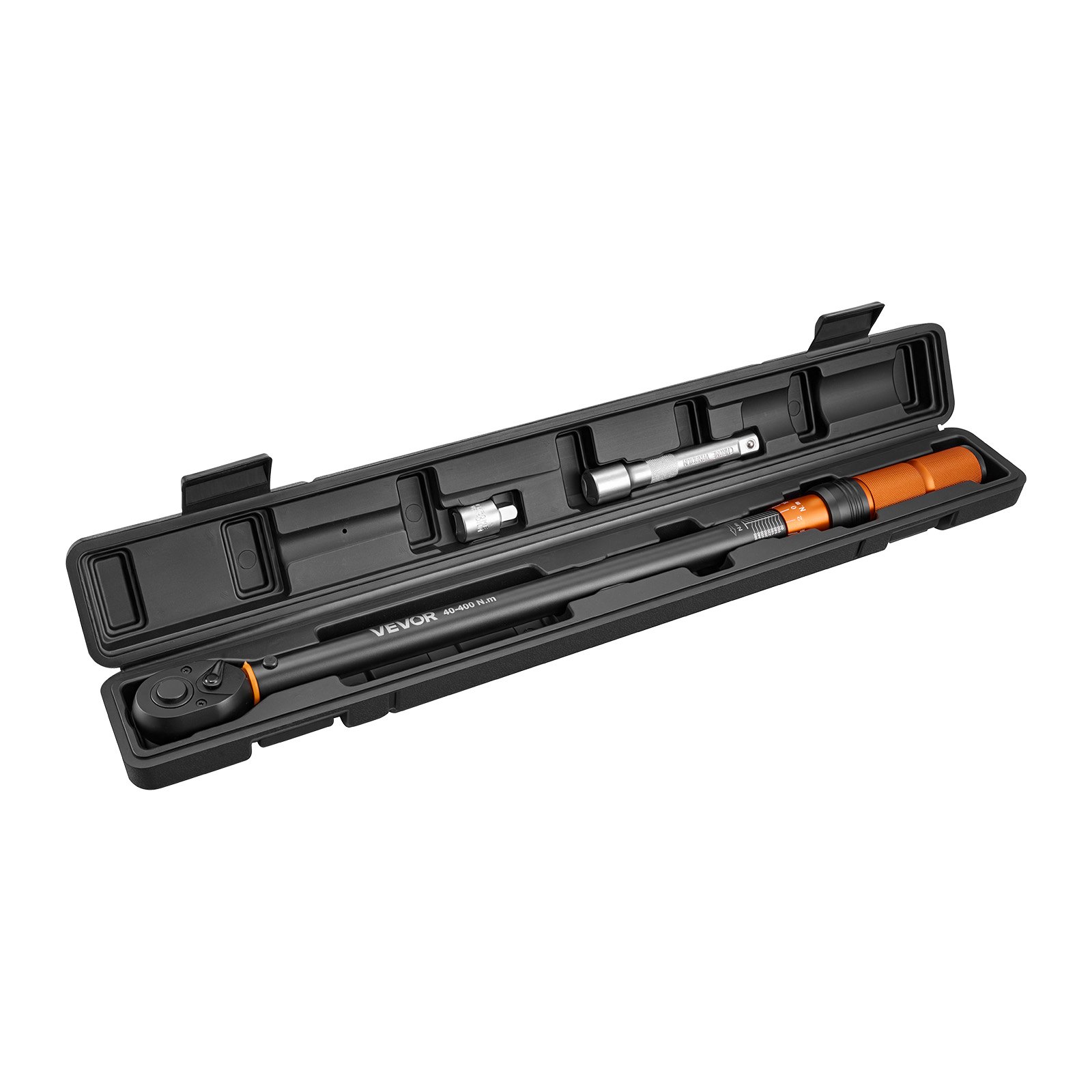 VEVOR Chiave Dinamometrica con Attacco da 1/2 Pollice, Cacciavite Meccanismo a Scatto, 29,4-294,1 lbf-ft ​​/ 40-400 Nm, Lettura Doppia Scala, con Prolunga Adattatore e Custodia, per Riparazioni Auto