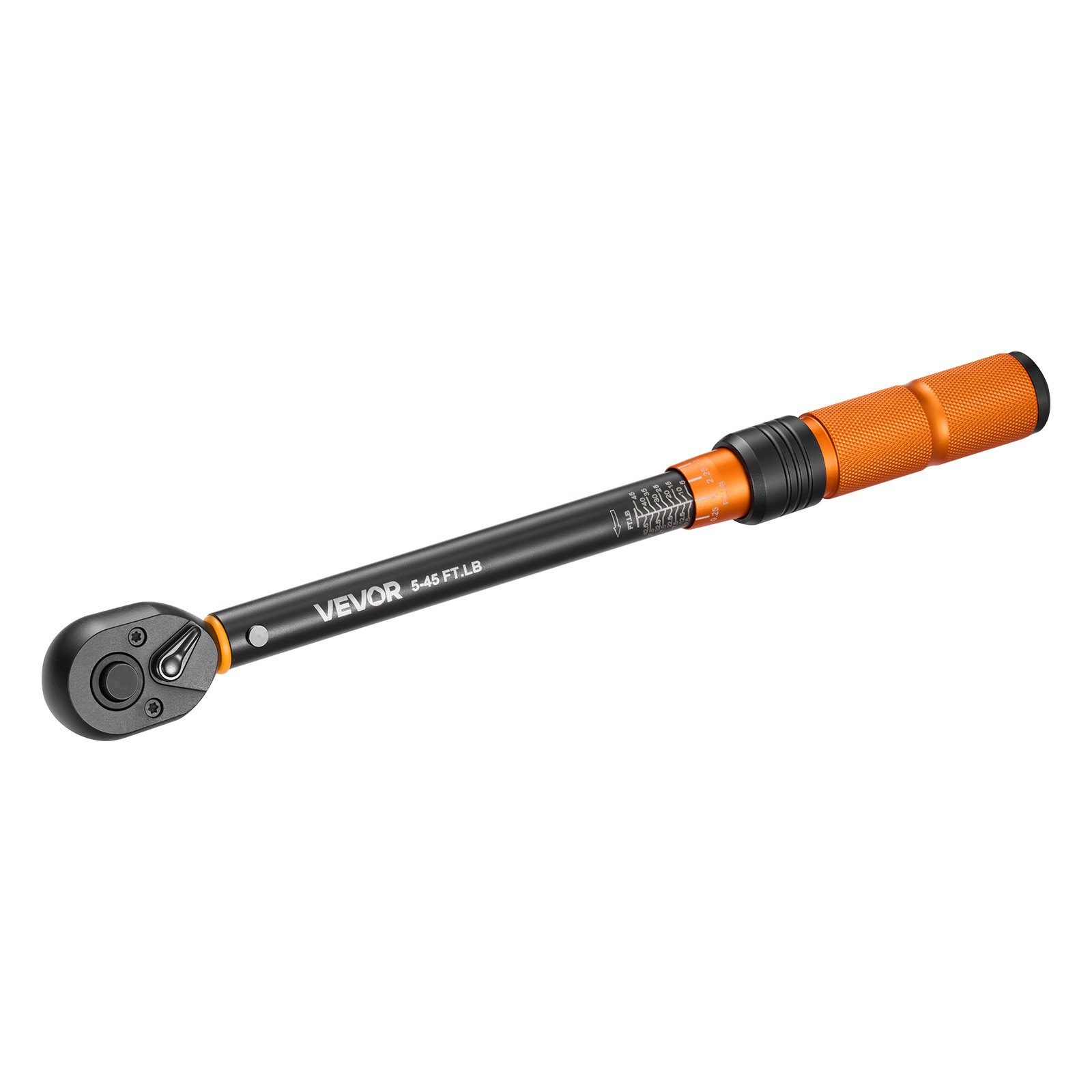 VEVOR Chiave Dinamometrica Attacco da 3/8 di Pollice a Click, Cacciavite Dinamometrica Doppia Scala Lettura 5-45 lbf-ft ​​/ 6,8-61,2 Nm, con Bussole Inserti Giunto Universale Prolunga Custodia, Auto