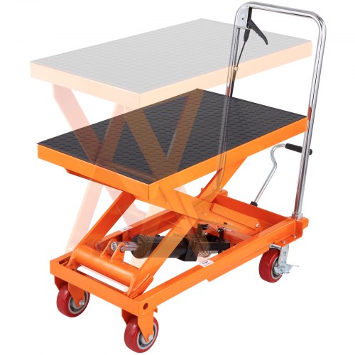 Carrello Sollevatore Idraulico 150 Kg - Piattaforma 74x45 Cm, Altezza 22-74 Cm, 4 Ruote Con Freni - Foto 8