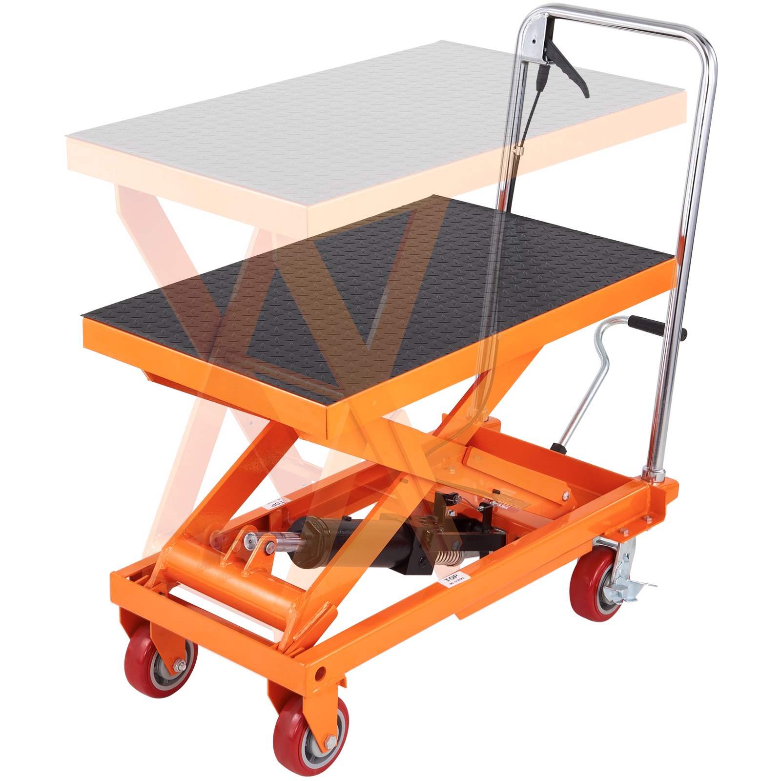 VEVOR Tavolo elevatore idraulico a forbice Capacità di carico 500 kg Carrello tavolo elevatore 285-900 mm Campo di sollevamento Tavolo elevatore officina 815 x 505 mm Carrello elevatore a forbice