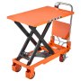 VEVOR Carrello Elevatore Idraulico a Pantografo, Portata 500 kg, in Acciaio, Altezza di Sollevamento 900 mm, Forbice Singola Manuale, 4 Ruote e Manico Pieghevole, Ideale per Movimentazione Materiali
