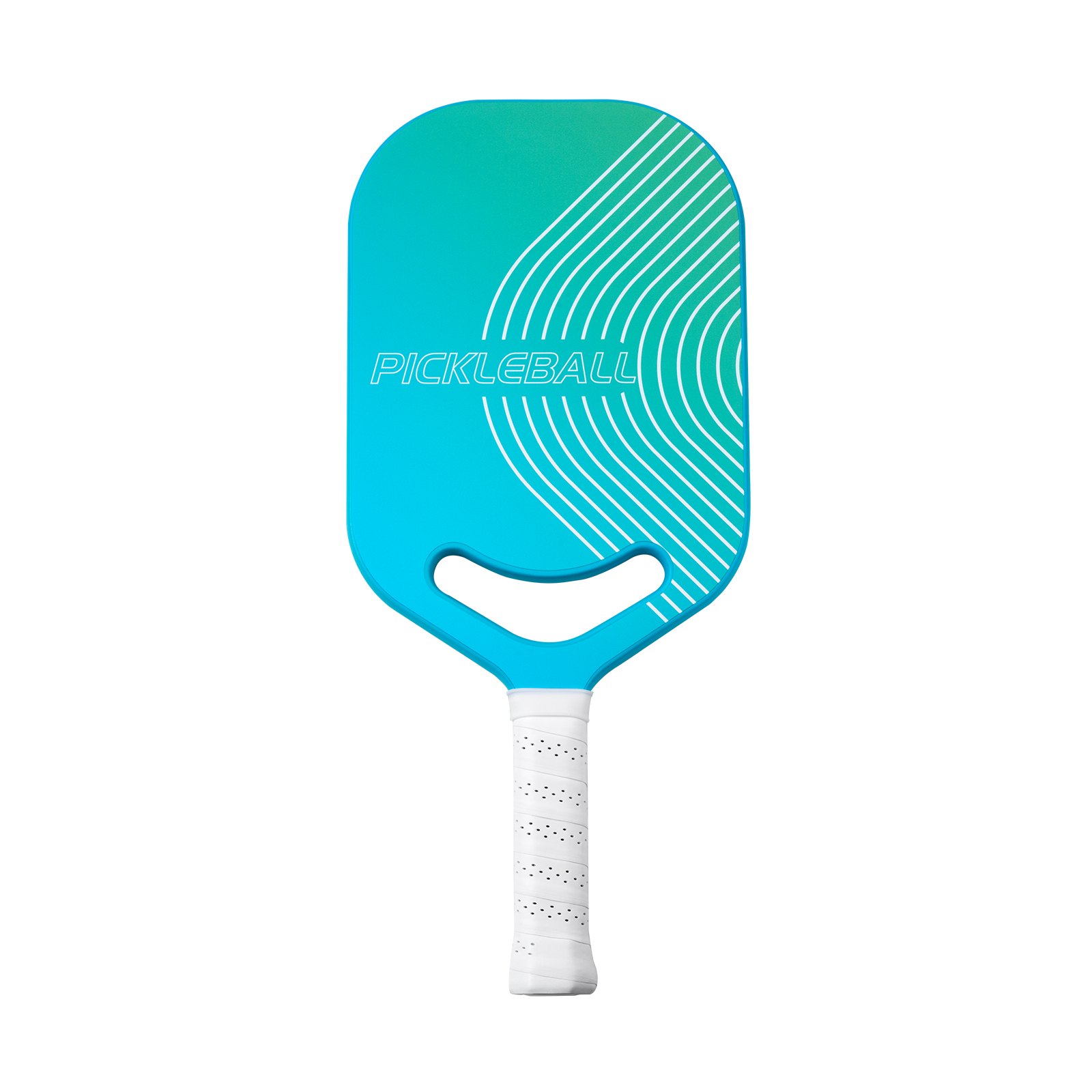 VEVOR Pickleball Racket with Aero-Throat, T700 Carbon Fiber Surface and Honeycomb Core, Pickleball Racket with Increased Power, Control and Spin, Pickleball Racket for Adults Blue + Green