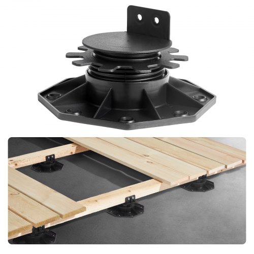 VEVOR Blocchi di Supporto per Ponte, 12 Pezzi, Supporto per Ponti in Plastica, Carico di 907,18 kg Pavimentazione, Sollevamento 30 a 60 mm Base di Fondazione per Capannone Regolabile in Altezza