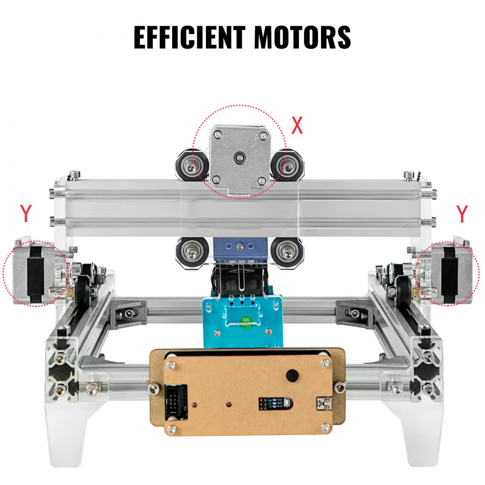 VEVOR Macchina per Incisione Laser CNC, Potenza 15 W 19x13 cm Mini Incisore Laser Lega di Alluminio per Incidere e Tagliare Legno, Bambù, Plastica, Pelle, Cartone, Acrilico, PVC e Altri Materiali.