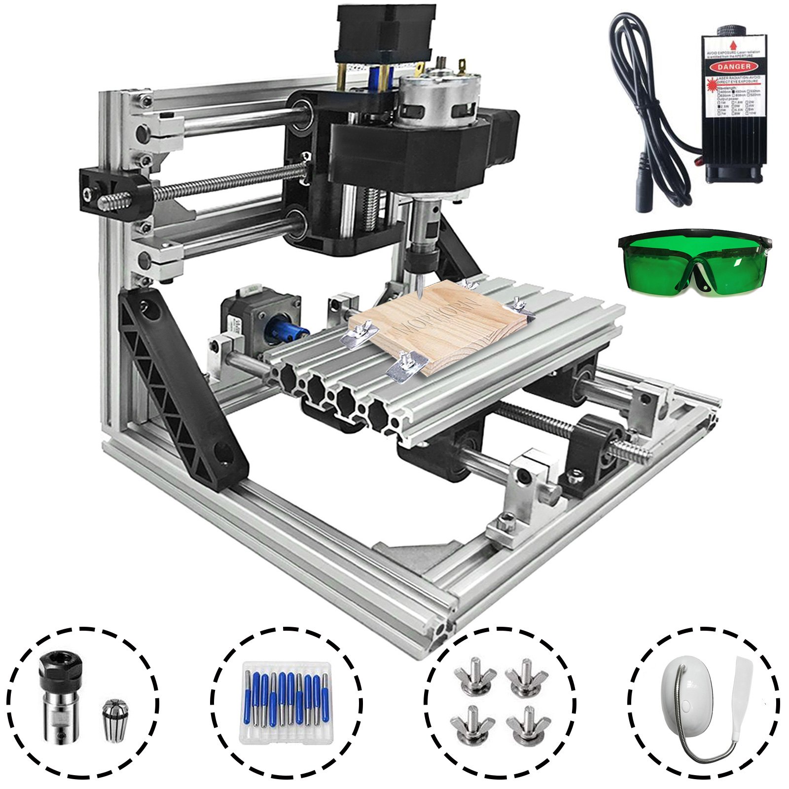 Cnc 1610 Diy 3 Axis Router Kit With 2500mw Laser Engraver Milling Machine For Wood Pvb Pcb