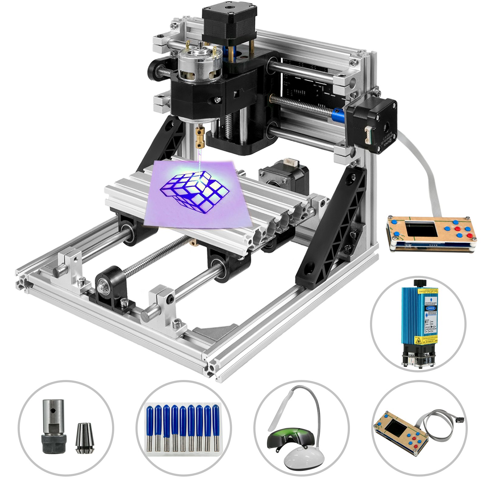 VEVOR Fresatrice CNC Fresatrice a 3 Assi Fresatrice Range di Lavoro Kit Router Router CNC USB e Controllo Offline