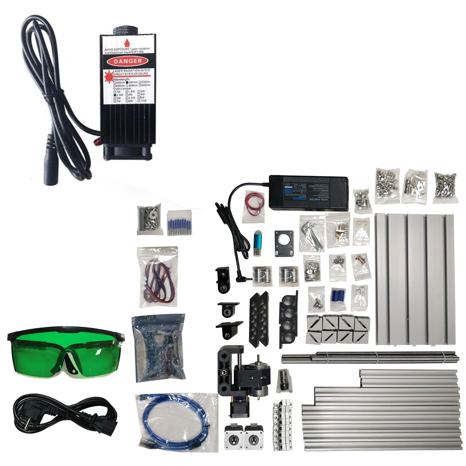 VEVOR 2500mw CNC 3018 Kit Router Controllo GRBL Controllo CNC Macchina 3 Assi con Testa Laser per Plastica Acrilica PCB PVC Scultura