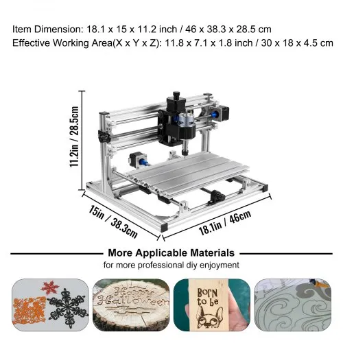Macchina per Incisione CNC 4040 con Mandrino da 100 W, Fresatrice CNC su Legno a