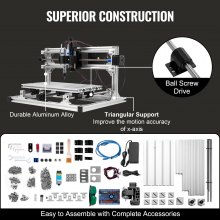 VEVOR CNC 3018 Kit router Controllo GRBL Macchina CNC 3 assi Fresatura Macchina con testa laser 500mW per plastica acrilica PCB PVC Scultura in legno
