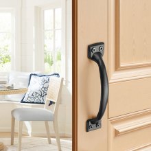 VEVOR Maniglia per Porta da Fienile, Maniglia per Cancello di Recinzione Rustica da 152 mm 4 Pezzi, Rivestimento Antiruggine, Maniglie in Acciaio al Carbonio, per Porte Scorrevoli in Metallo